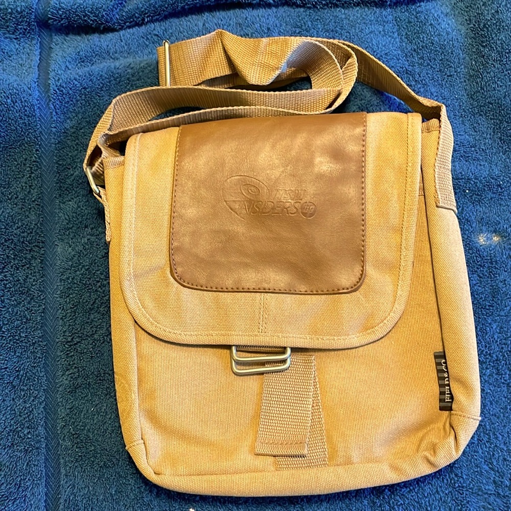 Canvas and leather satchel